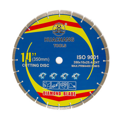Imprensa quente	350×2.2/3.2×10×25.4×24T aglomerou o diamante segmentado para a lâmina	Granito, mármore, concreto e tijolo