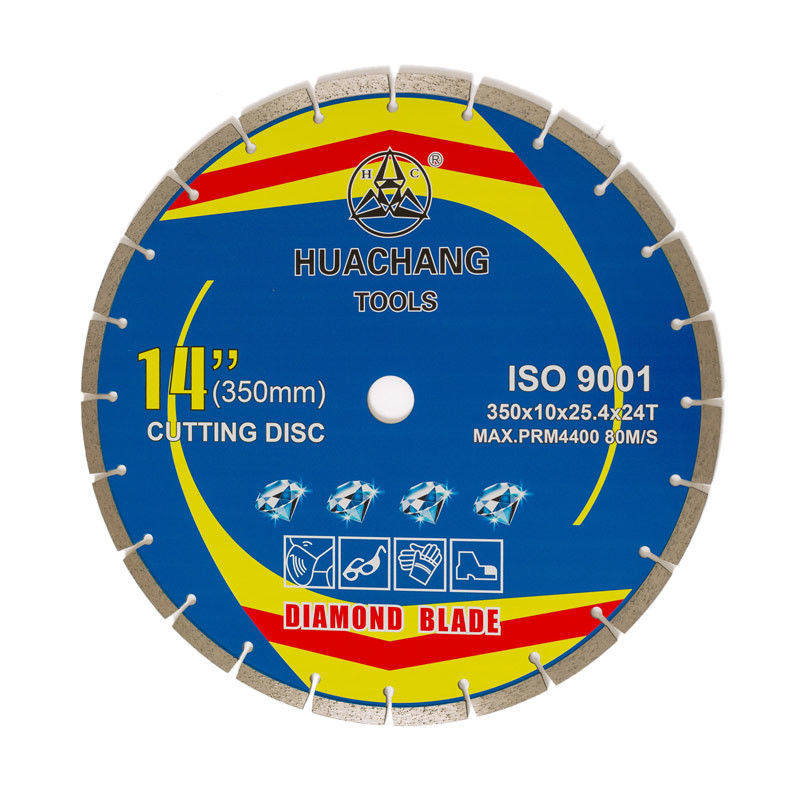 Imprensa quente	350×2.2/3.2×10×25.4×24T aglomerou o diamante segmentado para a lâmina	Granito, mármore, concreto e tijolo