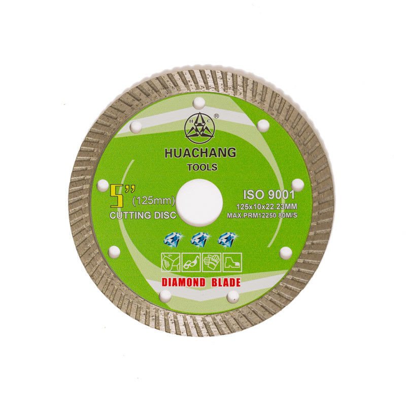 Turbocompressor Diamond Blade For General Purpose da imprensa 5inch frio ‘125×1.2/2.0×10×22.23mm, cerâmico, de mármore e concreto
