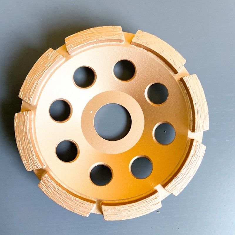 fileira soldada laser Diamond Cup Wheel For Concrete de 5inch 125×10T (30×5×7.2) ×22.23mm única, pedra, materiais de construção duros